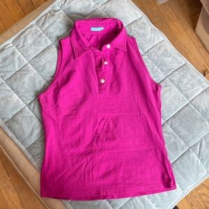 J. McLaughlin Fuchsia Sleeveless Polo Tank
